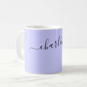 Elegant Periwinkle Colour Modern Name Personalised Coffee Mug