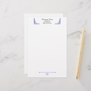 Elegant Periwinkle Corner Professional Stationery