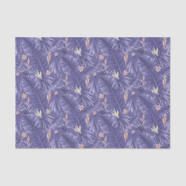 elegant periwinkle floral tiled pattern  tissue paper (Front)
