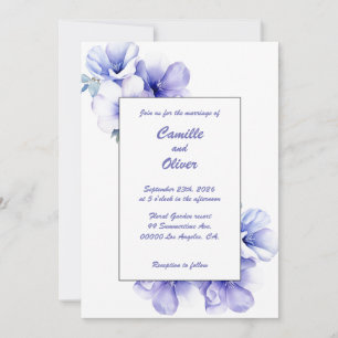 Elegant Periwinkle: Wedding Invitation