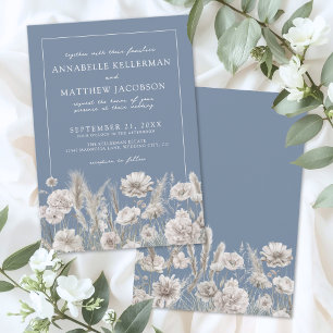 Elegant Periwinkle Wildflower Wedding Invitation