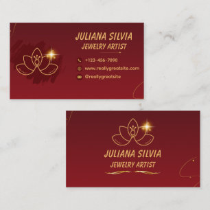 Elegant Permanent Jewellery Artist QR Code Busines Business Card