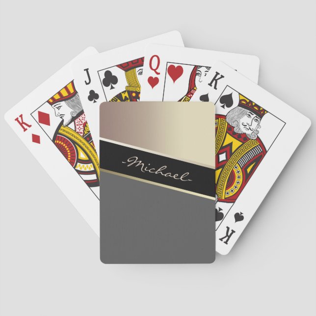 Elegant, personal card, geometric, abstract playing cards (Back)