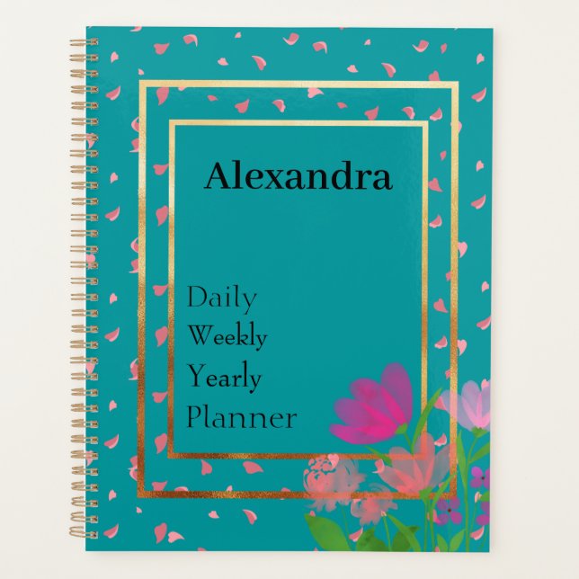 Elegant personalise Alexandra daily weekly yearly Planner (Front)