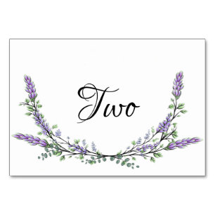 Elegant personalise lavender eucalyptus   table number