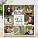 Elegant Personalised 8 Photo Collage Graduation Plaque<br><div class="desc">Celebrate your graduate and give a special personalised gift with this custom photo collage graduation plaque. This unique photo collage graduate plaque features a monogram initial, name in script, graduation year and school initials. Customise with 8 of your favourite senior portrait or college photos, and personalise with graduating year, name,...</div>