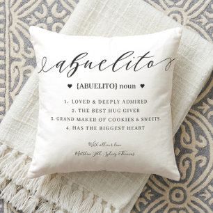 Elegant Personalised Abuela Definition Keepsake Cushion