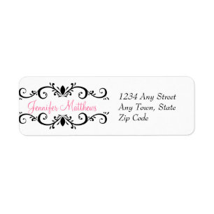 Elegant Personalised Address Labels Swirls