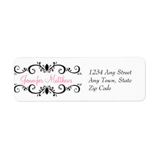 Elegant Personalised Address Labels Swirls