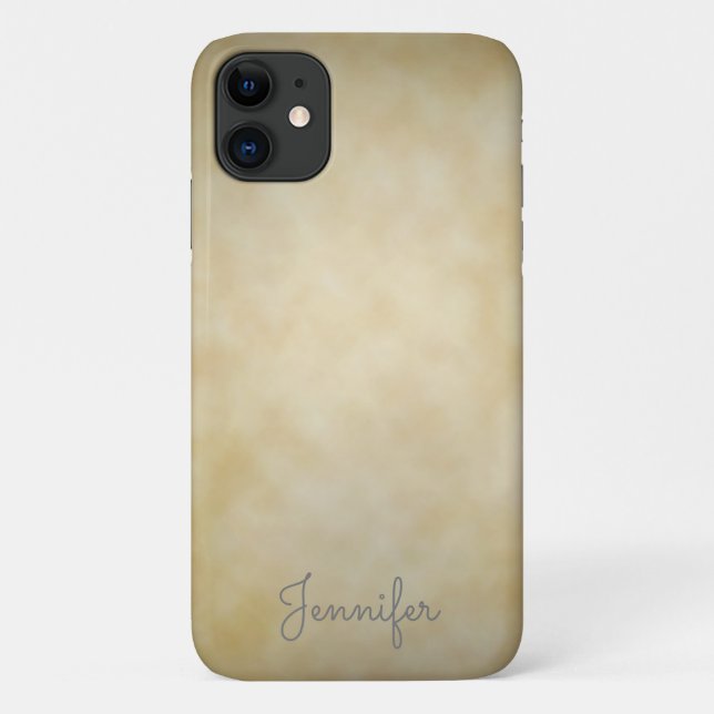 Elegant Personalised Aged Parchment Case-Mate iPhone Case (Back)