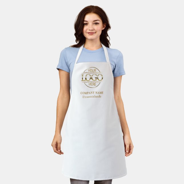 Elegant Personalised Apron Logo Custom Uniform (Worn)