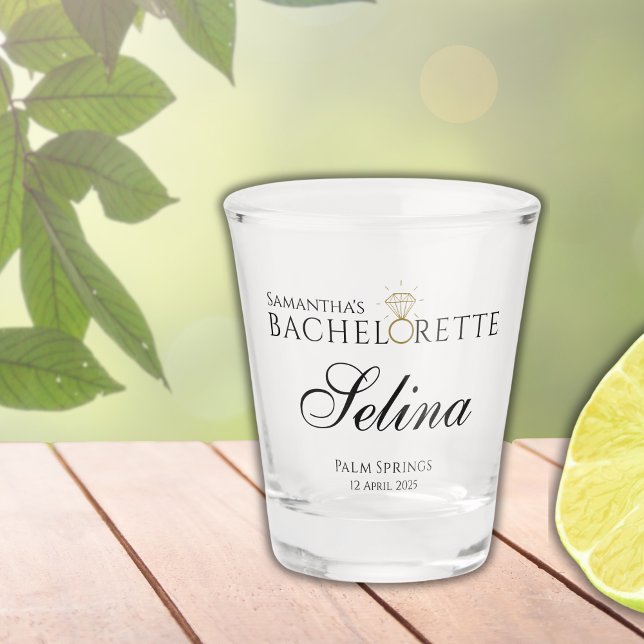 Elegant Personalised Bachelorette Party Shot Glass (Creator Uploaded)
