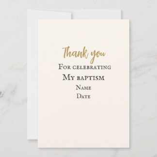 Elegant Personalised Baptism Thank You Card