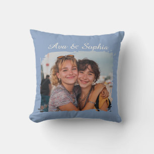 Elegant Personalised Best Friends Family Photo Cushion