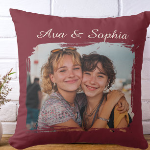Elegant Personalised Best Friends   Family Photo Cushion