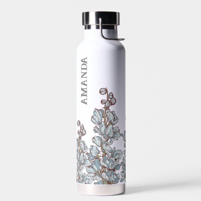 Elegant Personalised Birthday Gift,Larkspur Water Bottle (Left)