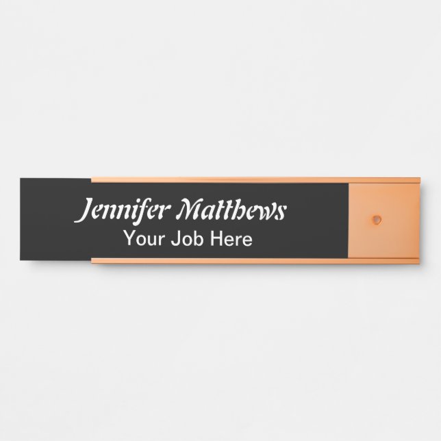 Elegant Personalised black and white  Door Sign (Front)