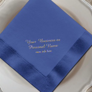 elegant personalised blue foil napkins