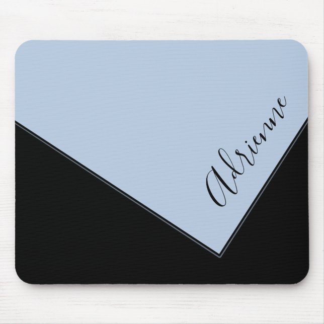 Elegant Personalised Blue Fold Over Purse Design Mouse Pad (Front)