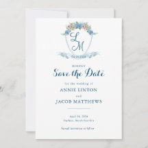 Elegant Personalised Blue Hydrangea Wedding Crest