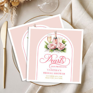 Elegant Personalised Blush and Gold Bridal Napkins