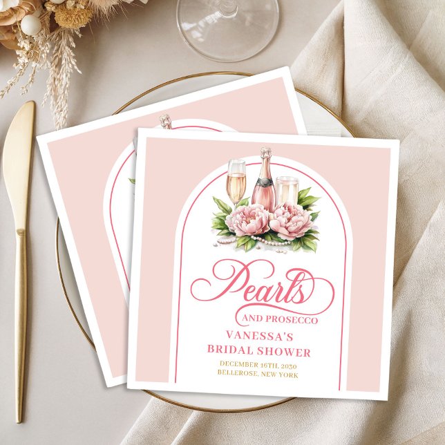 Elegant Personalised Blush and Gold Bridal Napkins (Elegant Personalized Blush and Gold Bridal Napkin)