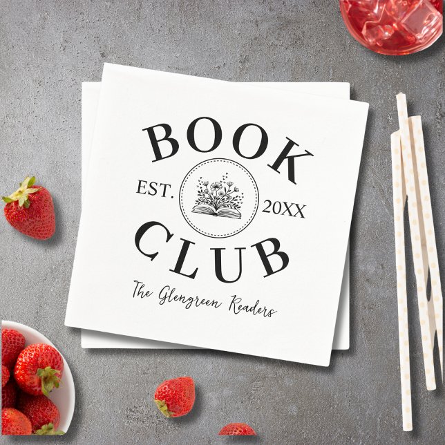 Elegant Personalised Book Club Members Event   Napkin (Creator Uploaded)