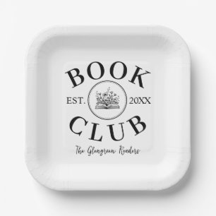 Elegant Personalised Book Club Members Event   Paper Plate