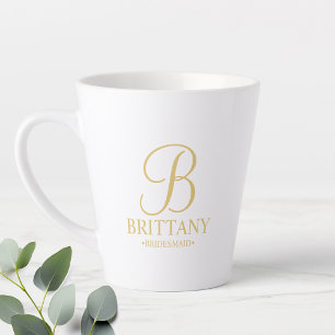 Elegant Personalised Bridesmaid  Latte Mug