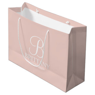 Elegant Personalised Bridesmaid Monogram and Name Large Gift Bag