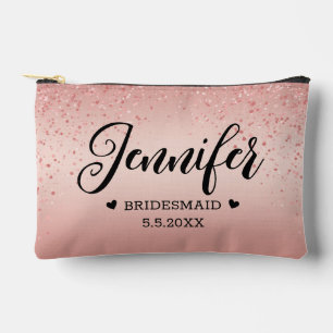 elegant Personalised bridesmaid proposal pink cute Accessory Pouch