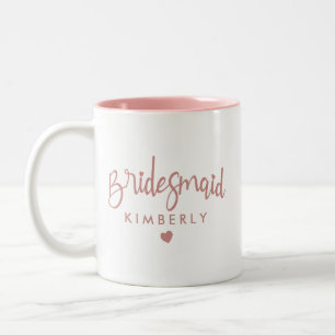 Elegant Personalised Bridesmaid Wedding Coffee Mug