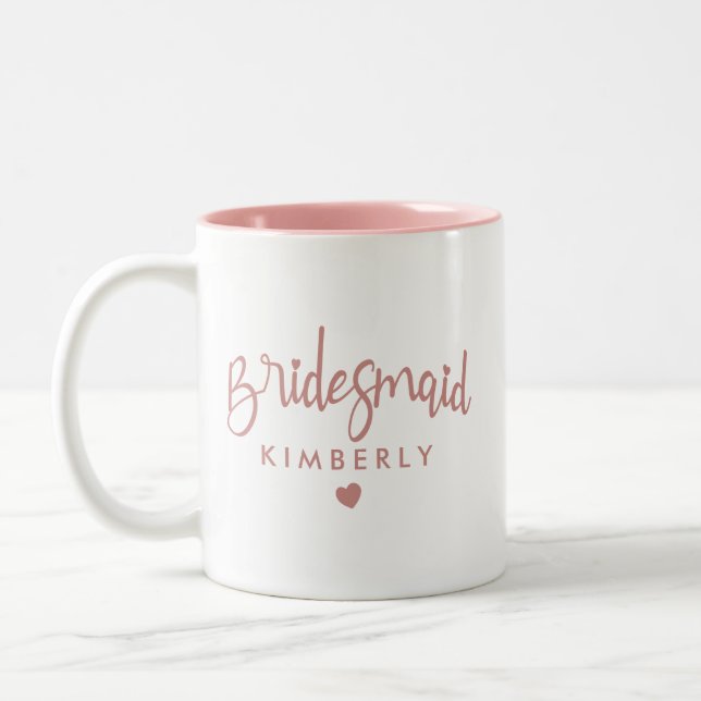 Elegant Personalised Bridesmaid Wedding Coffee Mug (Left)
