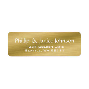 Elegant Personalised Brushed Gold Return Labels