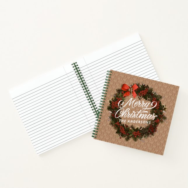 Elegant Personalised Christmas Guestbook Notebook (Inside)