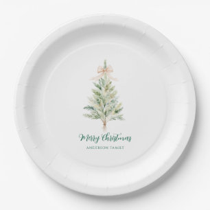 Elegant Personalised Christmas Tree  Paper Plate