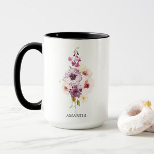 Elegant Personalised Coffee Mug – Watercolor