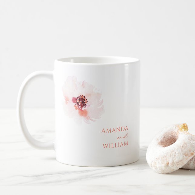 Elegant Personalised Coffee Mug – Watercolor (With Donut)