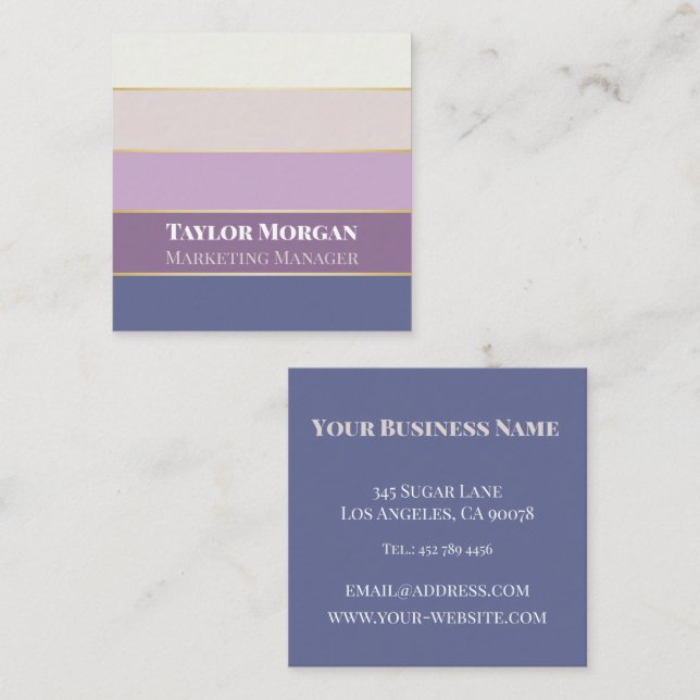 Elegant Personalised Colorblock Business Card (Front/Back)