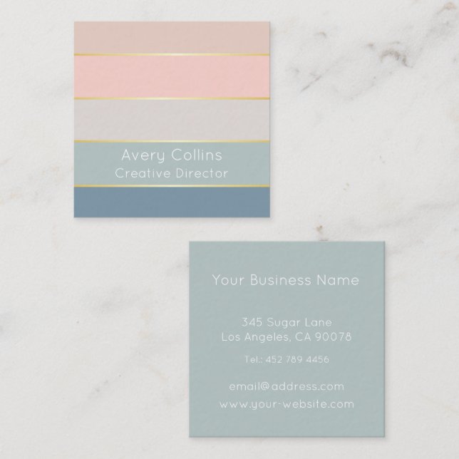 Elegant Personalised Colorblock Business Card (Front/Back)
