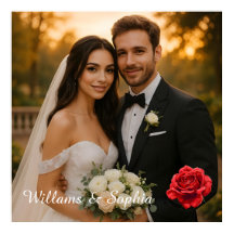 Elegant Personalised Couple Photo Keepsake Rose