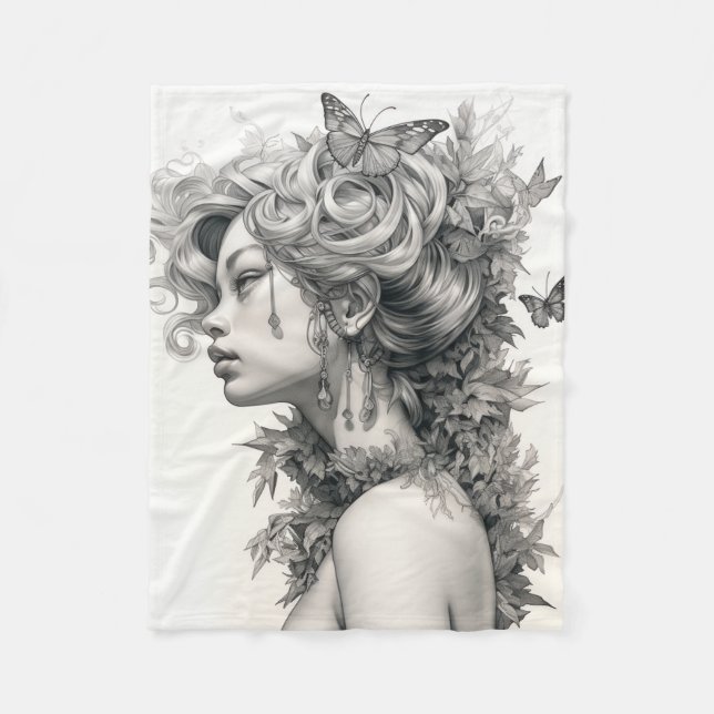 Elegant Personalised Custom Photo Add Your Own Fleece Blanket (Front)