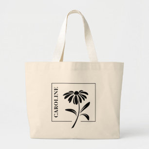 Elegant Personalised Daisy Tote Bag