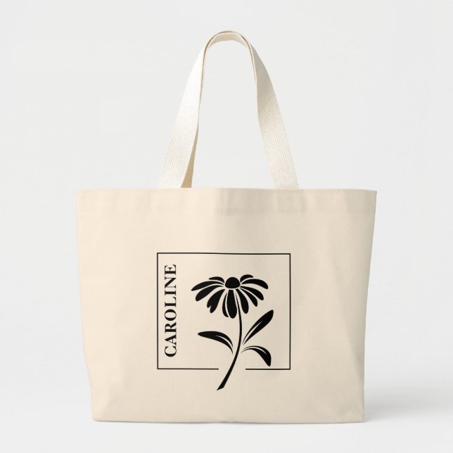 Elegant Personalised Daisy Tote Bag (Front)