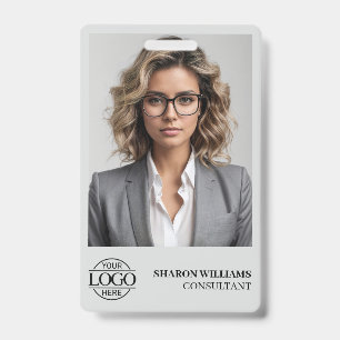 Elegant Personalised Employee Photo Company Logo ID Badge