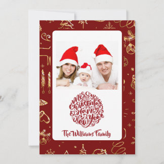 Elegant Personalised Family Photo Holiday Card