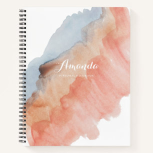 Elegant personalised feminine soft watercolor notebook