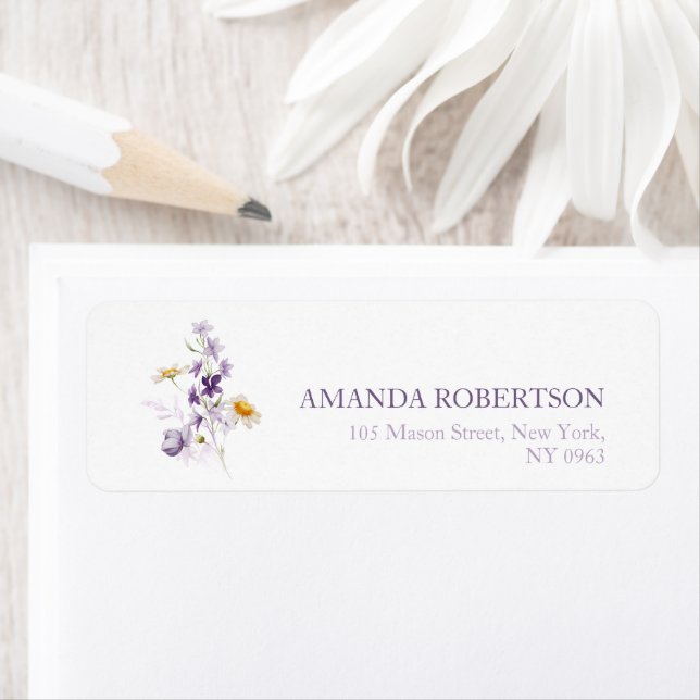 Elegant Personalised Floral Address Labels (Insitu)