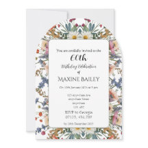 Elegant Personalised Floral Arch 60th Birthday