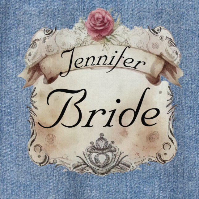 Elegant Personalised Floral Bride's Denim Jacket (Creator Uploaded)